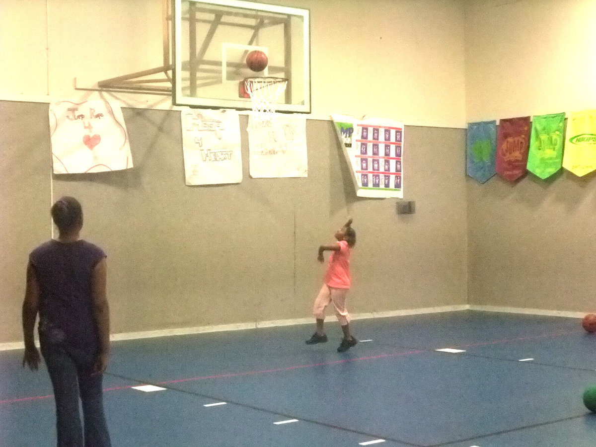 Image: Made it! — The shot was made during Hoops for Heart.