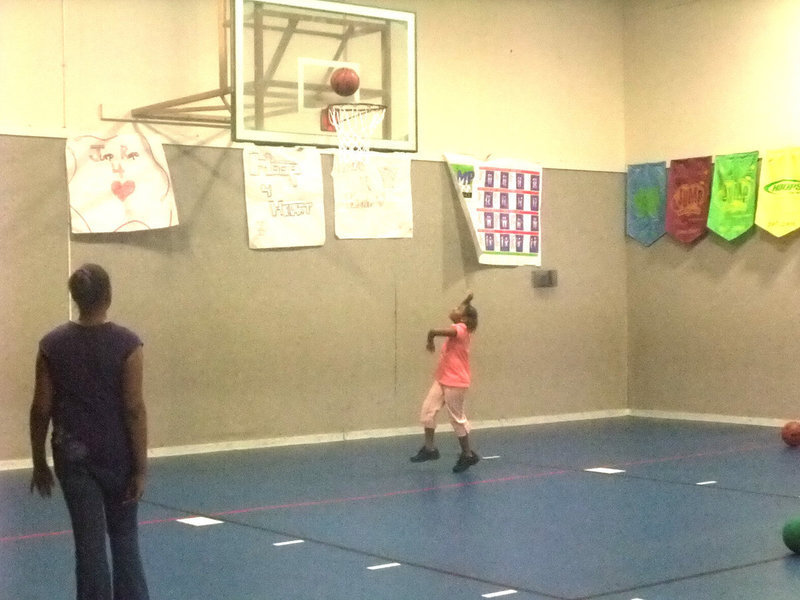 Image: Made it! — The shot was made during Hoops for Heart.