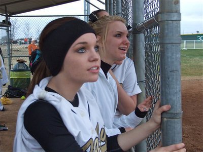 Image: We hit it! — Drew and Sierra watch the ball pop-up into the air.