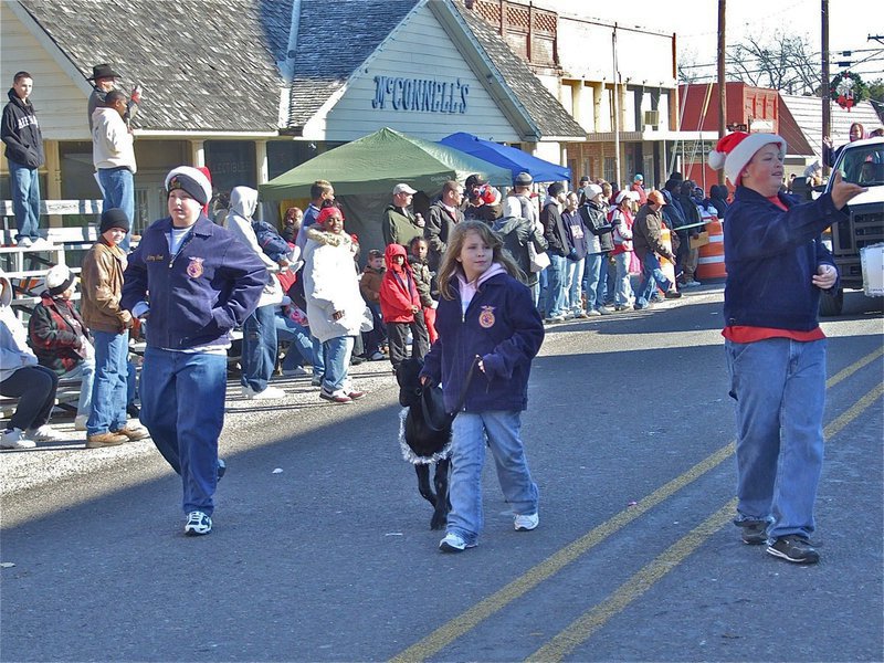 Image: Italy FFA — These Future Farmers of America escort a goat that doubled as their float.