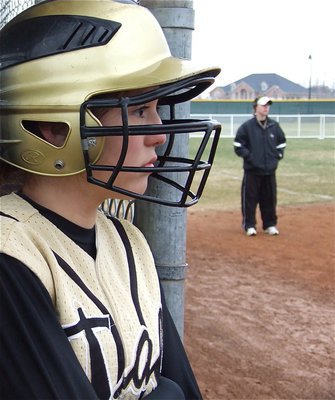Image: Paola Mata — Lady Gladiator Paolo Mata prepares to enter the arena against the Lady Lions.