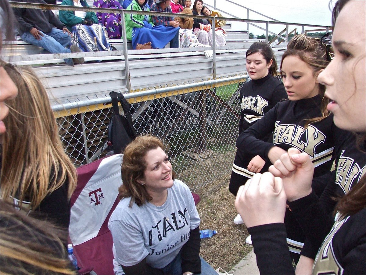 Image: Clover brings luck — Clover Stiles and the Italy Junior High Cheerleaders held no punches back when coming up with cheers to demoralize the Jaguars.