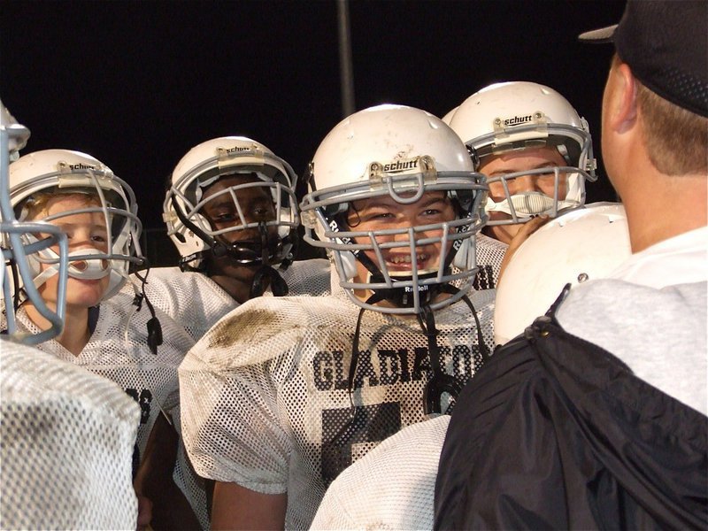 Image: Glad to be Gladiators — Coach Ward and the Italy Junior High Gladiators are happy with their performance after the Hubbard match. The fight record is now 2-1, 2-TKOs in a row.
