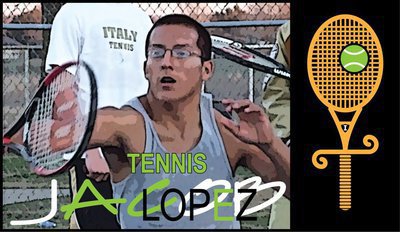 Image: Jacob Lopez — Tennis ace Jacob Lopez practices the night before Palmer.
