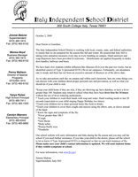 Image: Letter from Italy ISD Superintendent Jimmie Malone