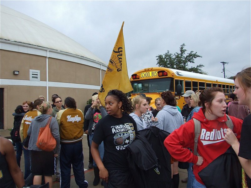 Image: That was a trip! — The IHS Band and Flag Corp was glad to be back from the Regional competition in La Vega, Texas and happy to finish with a 1 in their Division.