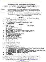 Image: Agenda, October 19, 2009