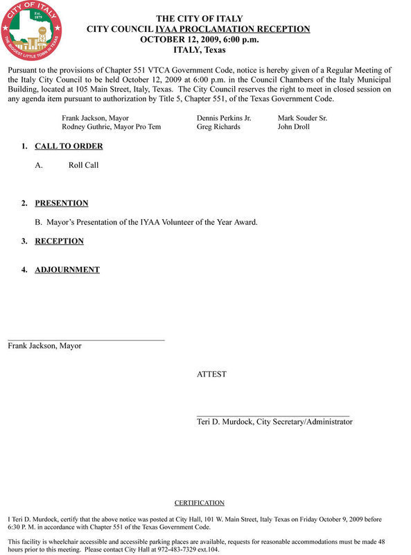 Image: Agenda: 6:00pm meeting