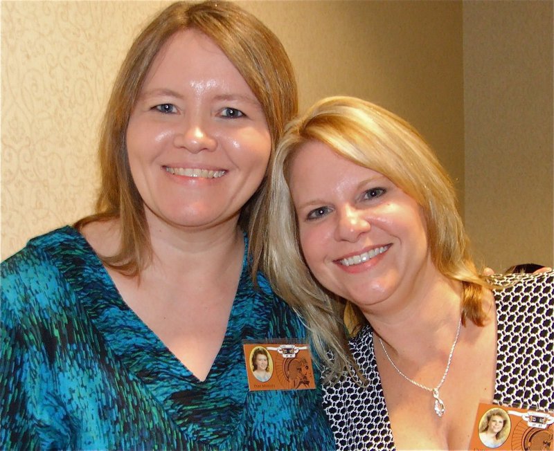 Image: Old pals — Pam Mosley and Cheryl Finch-Hiller hug and pose for the camera, during the reunion dinner.