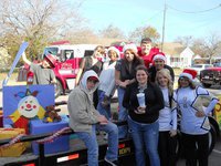 Image: Parade Float — The crew waiting in line to begin…… Hi Sierra and Destani!!!