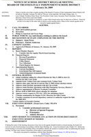 Image: February 26 Italy School Board Meeting Agenda