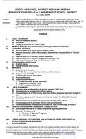 Image: Italy ISD Board of Trustees – June 23, 2009 Meeting Agenda