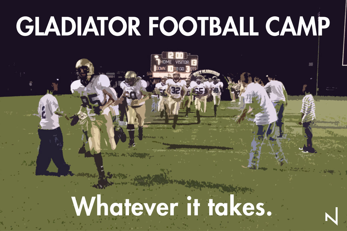 Image: Gladiator Football Camp 2009 takes place July 27-29 — Before you can take the field, you should take advantage of the Gladiator Football Camp 2009 that takes place July 27-29, and get an edge on the competition.