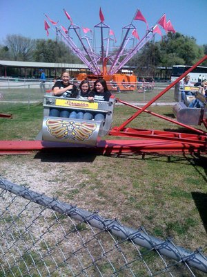 Image: WWWEEEEEEE!!! — We did it! Jaclynn Lewis, Raegan Cockerham and Bailey DeBorde celebrate after the Italy 7th graders received unanimous first division ratings from all three judges at the 40th Annual Sandy Lake Funfest band competition.