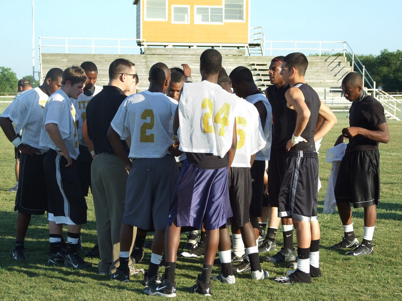 Image: Coach Gray and his team — Summer league is only for this month but the team is bonding for the fall season.