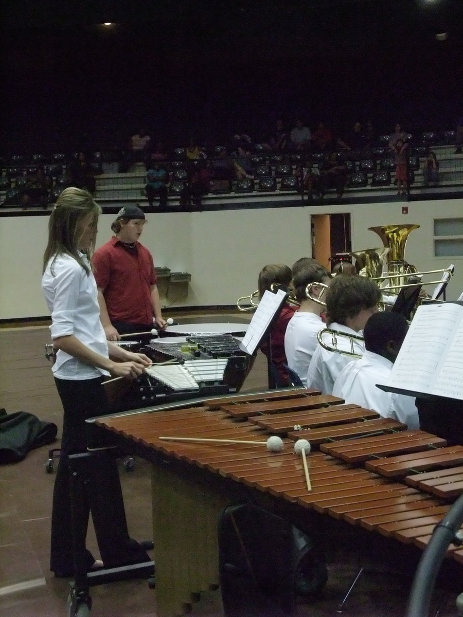 Image: Rossa and Cotter — Kaitlyn Rossa tings the bells as Shane Cotter kept the rhythm with the timpani.
