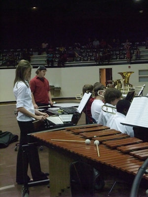 Image: Rossa and Cotter — Kaitlyn Rossa tings the bells as Shane Cotter kept the rhythm with the timpani.