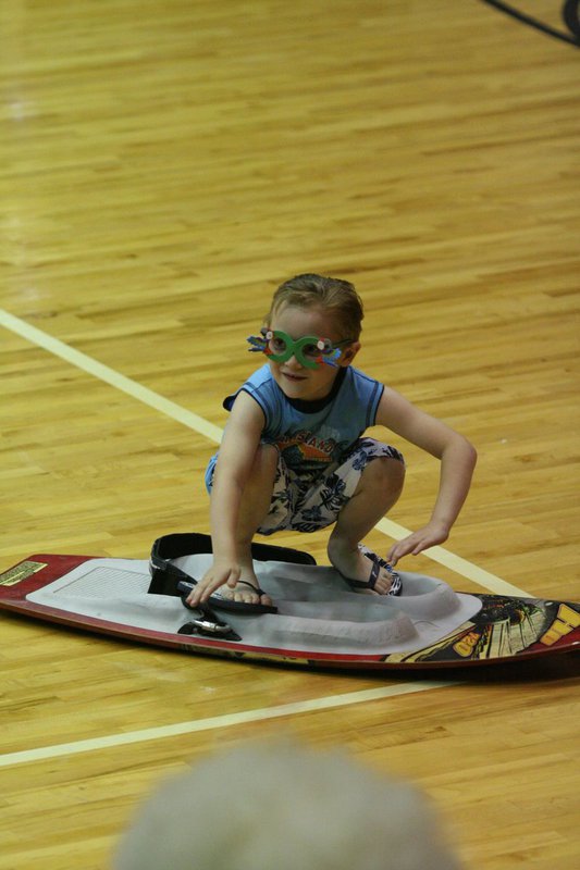 Image: That Was Close! — 3rd Graders kept their balance while rocking to music during the talent show.
