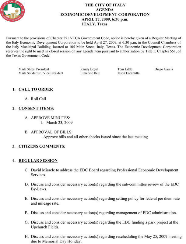 Image: Italy EDC Agenda