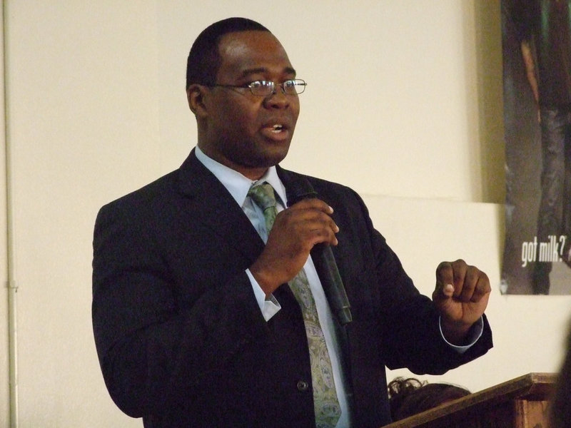 Image: Keland Lewis — 2000 IHS graduate, Keland Lewis, gave heartfelt advice to the graduating seniors.