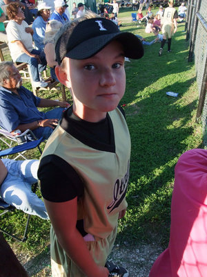 Image: Tara’s ready — Tara Wallis watches the Italy Pink Panthers dismantle Hillsboro before her team’s game.