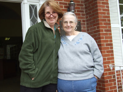 Image: Look Who’s Watching — Kathy French Italy Librarian) and Ann Byers (board member for the Dunlap library) are thrilled with the turn out.