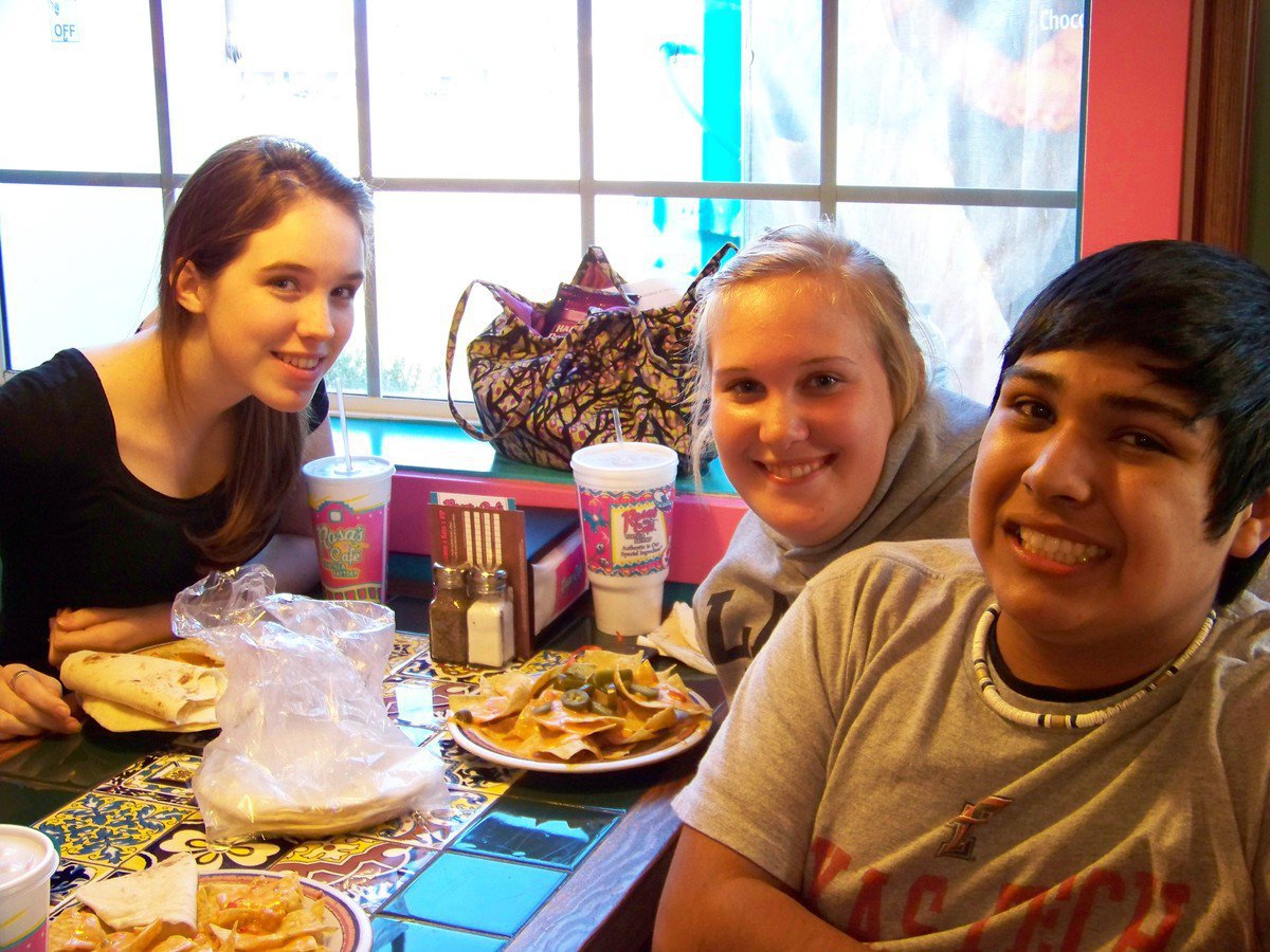 Image: Melissa, Drenda and C.J. — Melissa Smith, Drenda Burk and C.J. Enriquez take a much needed break.