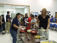 Image: Hungry Anyone? — There was a long line of hungry students and their parents ready to eat.