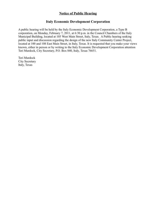 Image: Hearing Notice