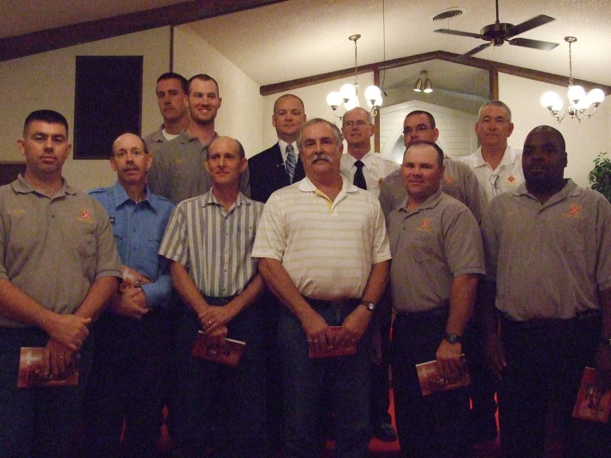 Image: Italy Volunteer Firemen — First Baptist Church honored the Italy Volunteer Fire Department on Sunday.  Each were given a NIV New Testament and a wonderful meal afterwards.