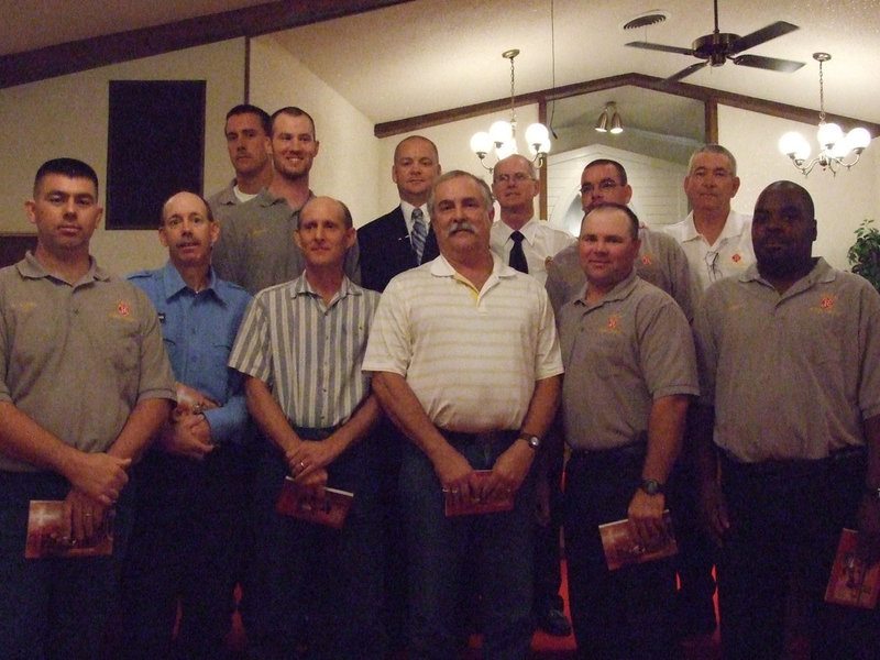 Image: Italy Volunteer Firemen — First Baptist Church honored the Italy Volunteer Fire Department on Sunday.  Each were given a NIV New Testament and a wonderful meal afterwards.