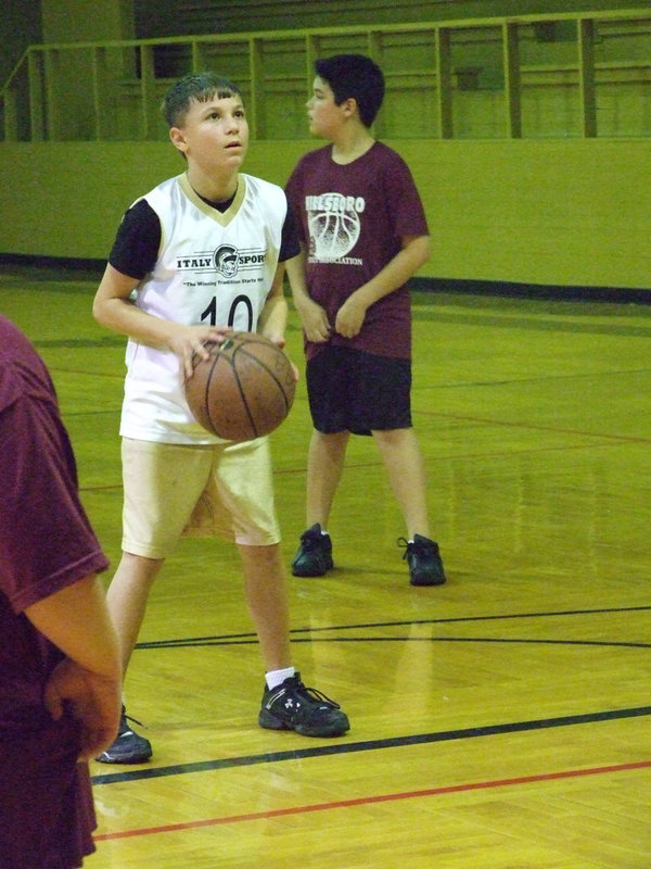 Image: Just Breathe — Colton Petry steadies himself before taking the free shot.