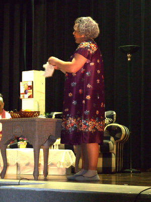 Image: Louise — Allie Norcross (Louise) "I think it is fun. It is kind of hard being the youngest actress out there (fifteen)  but other than that it is pretty fun being up on stage.  I think my character definitely matches my personality. She keeps things going, never drops the subject and gets really flustered and nervous all the time.