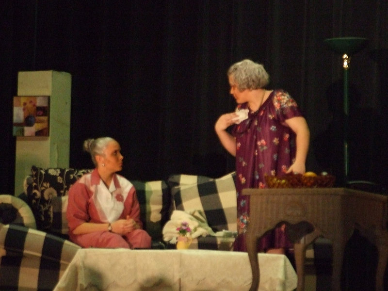 Image: Ethel and Louise — Louise is going on and on to Ethel about being scared that the murderer could be in their midst.