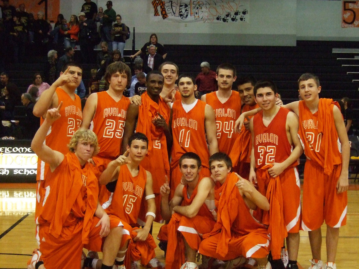 Image: Avalon Eagles — Seniors #5 Cockerham, #11 Romero, #12 Hughes, #24 Crocker and #32 Mungia led Avalon’s 2008-2009 basketball team to a record 22-9 season.