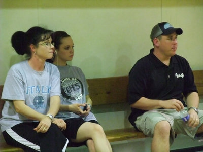 Image: Calm coaches — Coach Andrea Windham, her daughter Drew Windham and Coach Scott Connor takes some deep breaths before the contest begins.