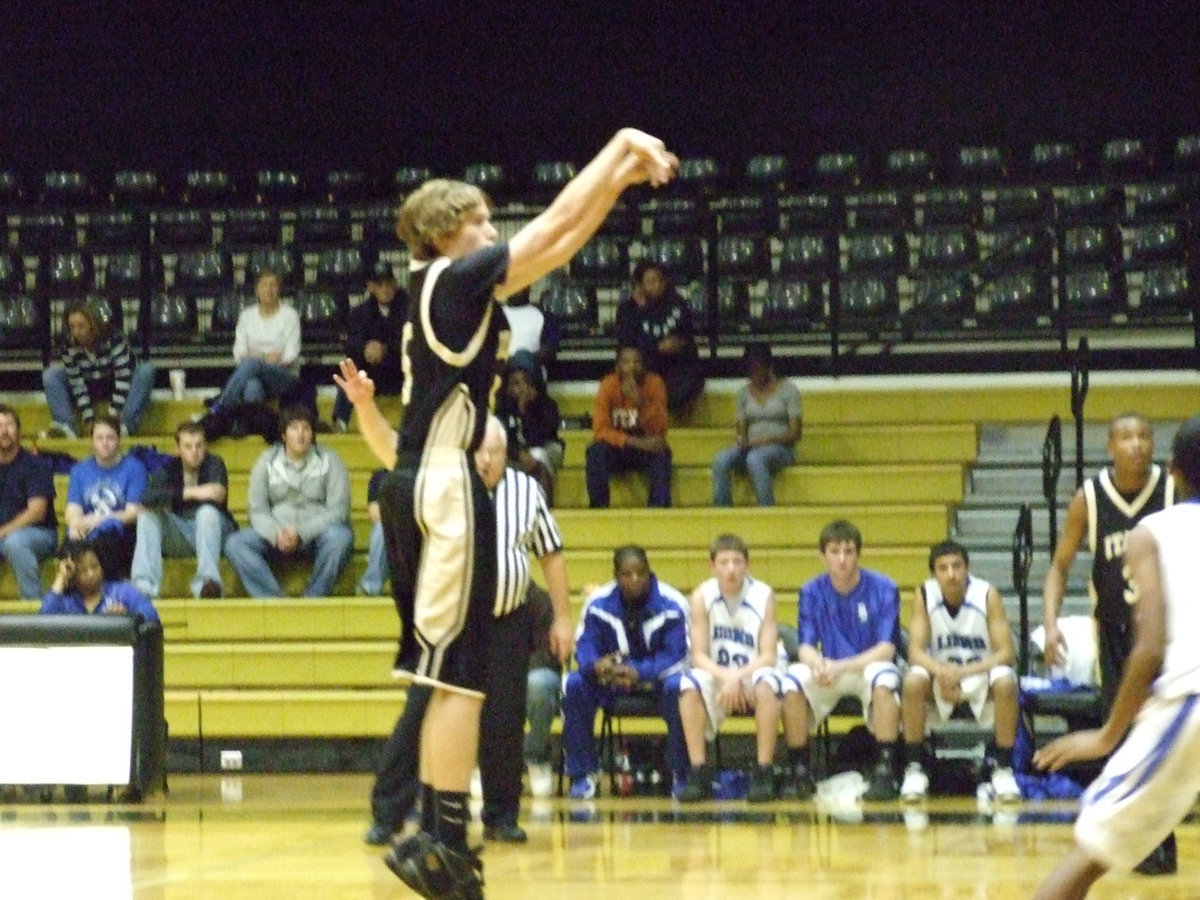 Image: Cotlon’s A Weapon — Italy’s #5 Colton Cambell (23-points) unloads his 3-point shooter as he takes aim at winning the Tournament Championship over Blooming Grove.