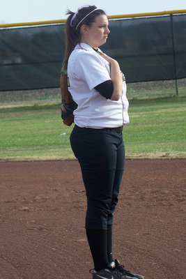 Image: Respect — Cori Jeffords during the playing of National Anthem.