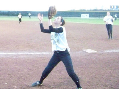 Image: Got It! — Junior, Drew Windham sets up to catch an out-of-bounds fly ball.