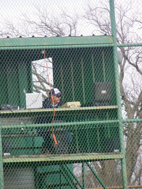 Image: Announcers Booth — Erick (ET) Thompson and Joe Windham created a neat atmosphere for the game with music, sound effects and player introductions.
