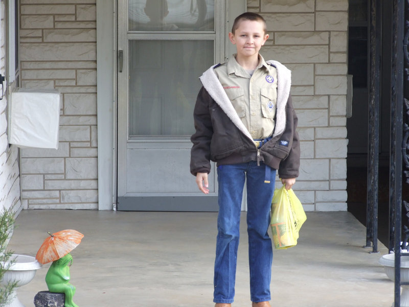 Image: Scout food drive — The boys picked up food from area homes last Saturday.