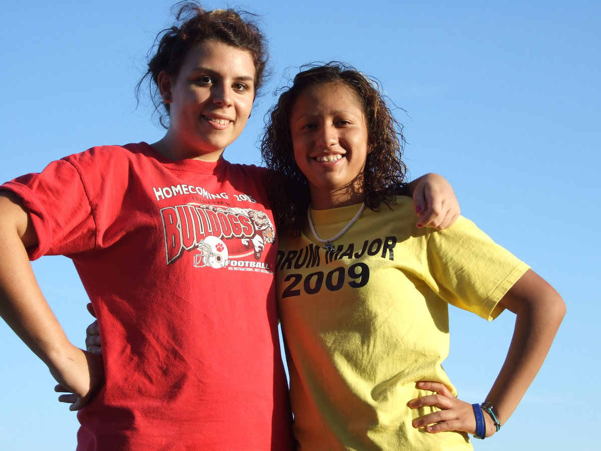 Image: Molly &amp; Jessica — Drum Majors, Molly Hernandez and Molly Haight.