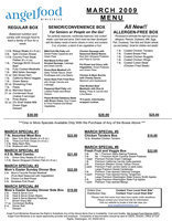 Image: Angel Food Ministries March Menu