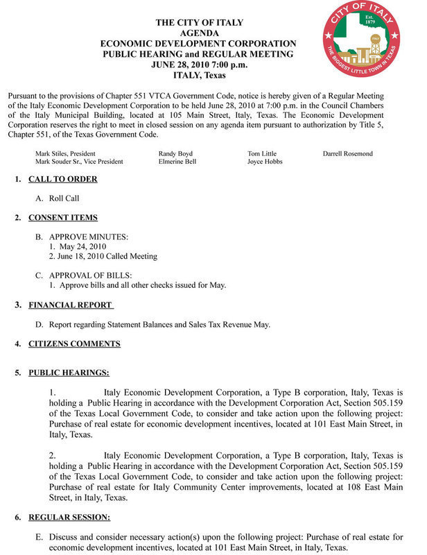 Image: EDC Agenda: page 1