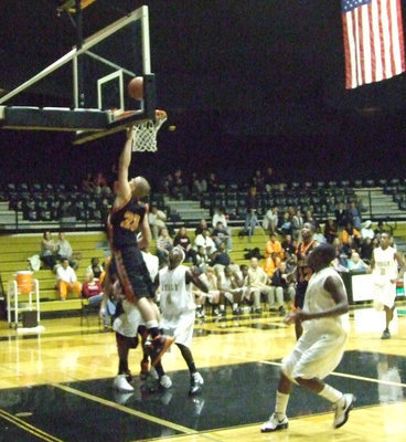Image: Ferris’ Masterson puts two in the basket — Jeremy Masterson achieved 23-points against the Gladiators on Tuesday night.