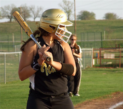 Image: Bring the heat — Lady Gladiator Alyssa Richards imposes her might at the plate.