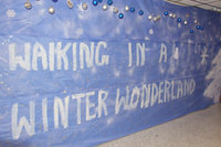 Image: Junior class wins contest — IHS sponsored a decoration contest and the junior class won.  Pizza for everyone!