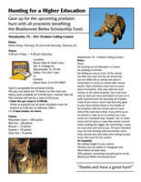 Image: Predator calling contest starts Friday at 5:30 p.m. in Waxahachie — The 2011 Predator Calling Contest in Waxahachie will be 24 hours long and begin on Friday, February 25 at 5:30 p.m. and ends on Saturday, February 26 at 5:30 p.m. 
Register at: Boyce Feed &amp; Grain Corp., 441 S. College St., Waxahachie, Tx 75165, Office: 972-937-1541 or contact Glenn Sims: 214-797-8307. 70% payback with remaining proceeds given to the Bluebonnet Belles Scholarship Fund.