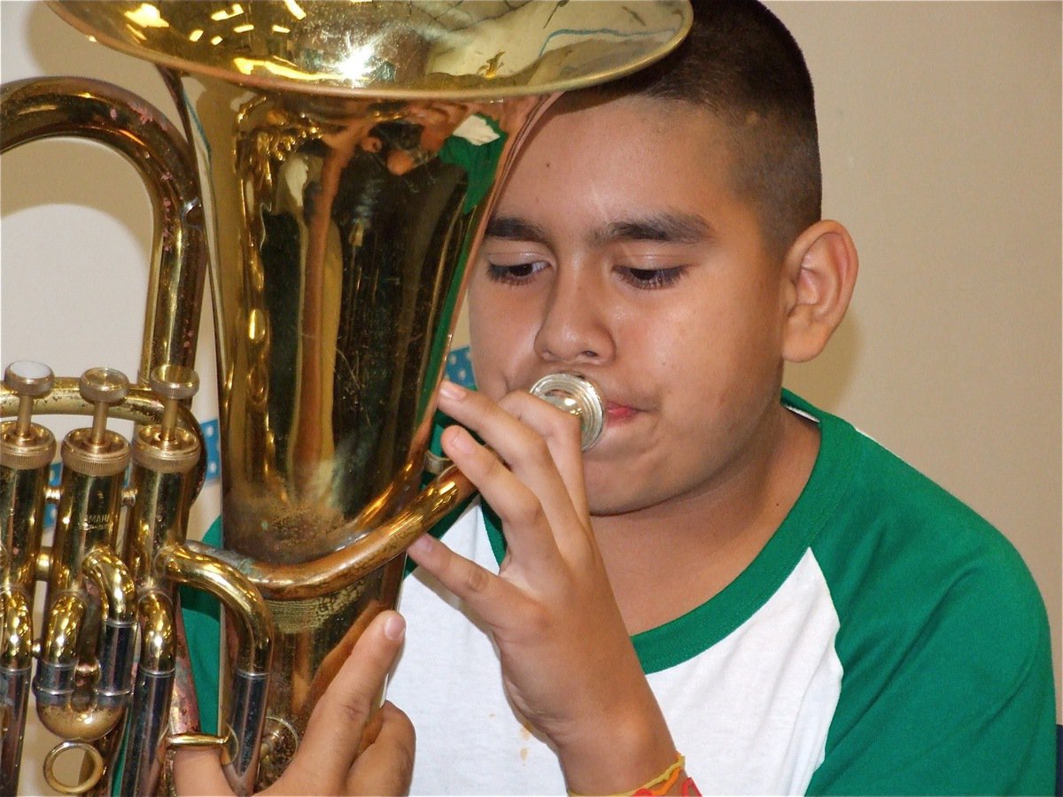 Image: Perfect for David — David seems to comfortable on the baritone, or better yet, the tuba.