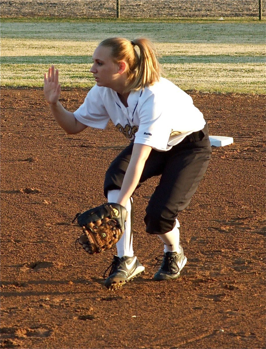 Image: Mary’s on patrol — Always on the lookout, second baseman Mary Tate(5) patrols the beach.